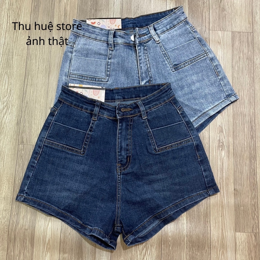 Quần Short Nữ Túi Kiểu Cạp Cao Hàng Co Giãn Siêu Đẹp