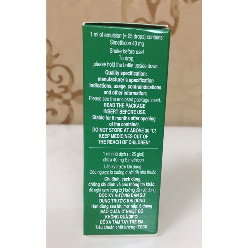 Simethicone Espumisan Simethicone dành cho các bé, TRÀO NGƯỢC