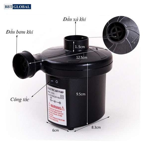 Bơm điện hút xả 2 chiều 2 nguồn điện 12V và 220V mã JY-015