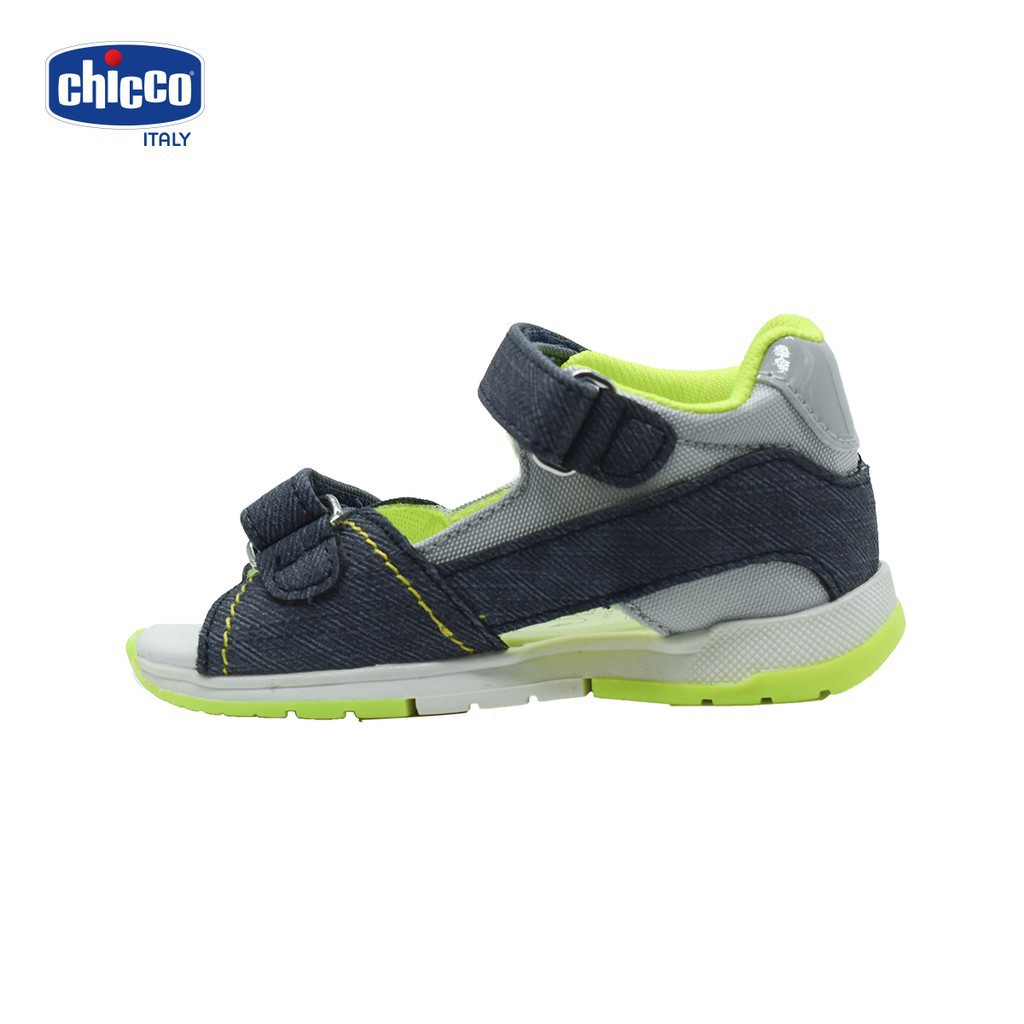 Sandal mát-xa chân bé quai dính viền xanh cốm Chicco - Xanh Navy