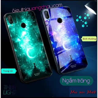 Ốp kính Dạ quang- Honor Play (Mẫu 1) (Tặng cường lực 9H)