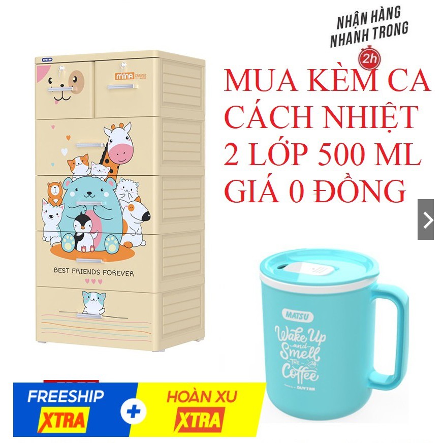 TỦ NHỰA DUY TÂN MINA KEM VƯỜN THÚ 2021- MUA KEM CA CAHC NHIET 500ML GIÁ 0 ĐỒNG