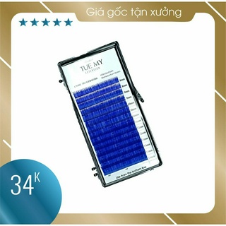 Ombre tím xanh đậm - mi lụa màu classic 0.07 mix size