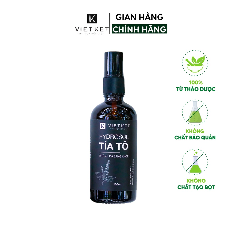 Hydrosol Tía Tô VIET KET Vệ Sinh Da Sạch Thoáng, Làn Da Sáng Khỏe, Hương Thơm Thư Giãn 100ml