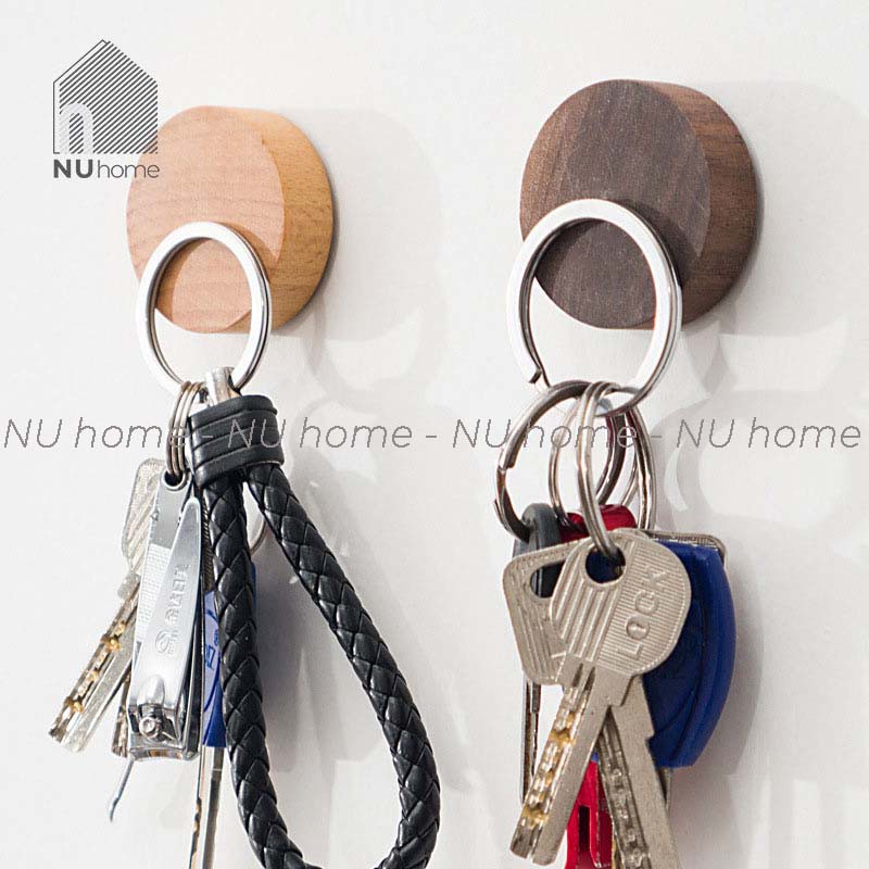 nuhome.vn | Móc nam châm bằng gỗ hình tròn dùng để gắn chìa khoá thiết kế đơn giản và mộc mạc