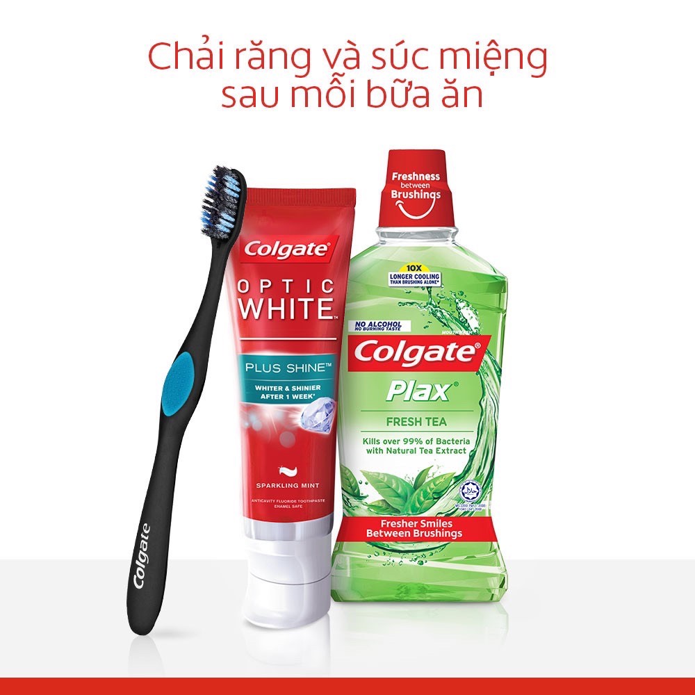 Bàn chải đánh răng Colgate 360 Gold Charcoal Spiral toàn diện xoắn kép 1 cây đơn