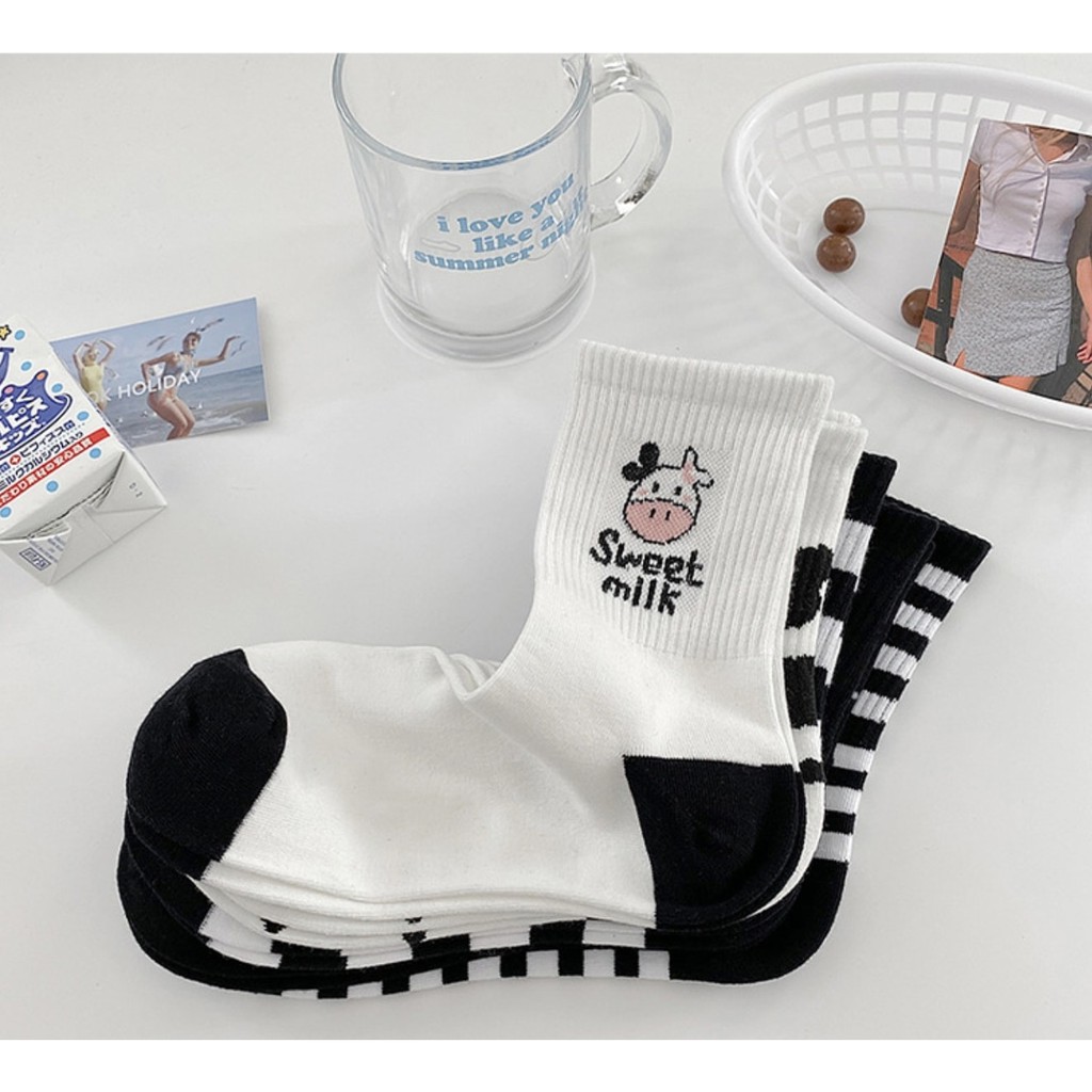 TẤT BÒ SỮA cổ cao mềm mịn SUPER