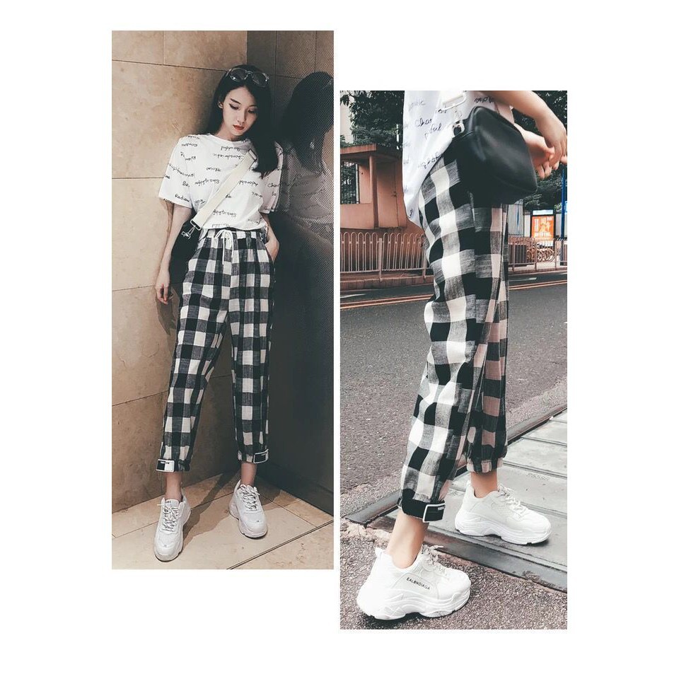 winners Women Mid Waist Straight Plaid Ankle-Length Pants | BigBuy360 - bigbuy360.vn