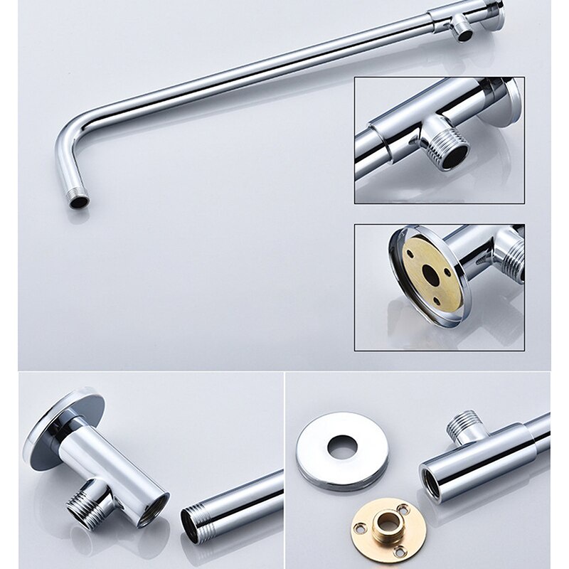 Thanh Nối Dài Vòi Hoa Sen Gắn Tường Bằng Thép Không Gỉ 15/23/29/32/42/52cm Chất Lượng Cao Cho Nhà Tắm