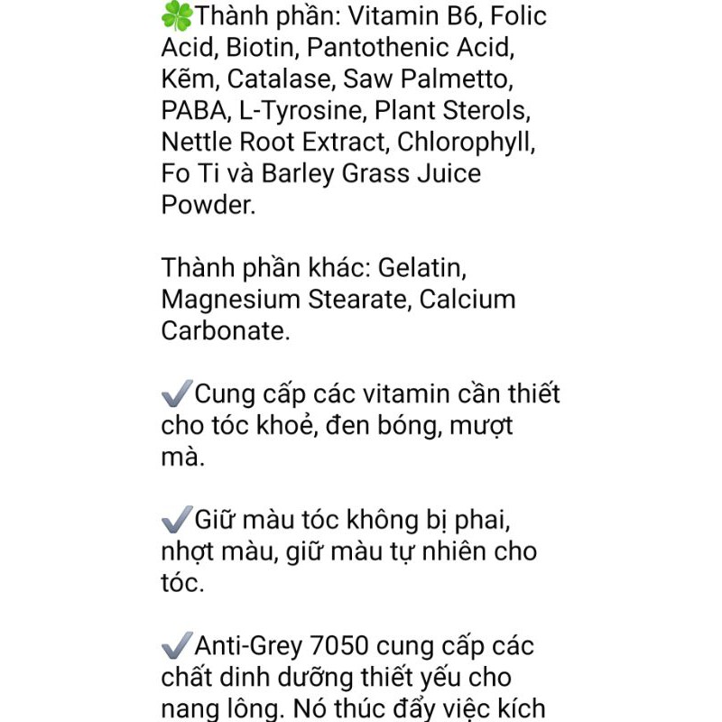 Anti Gray 7050 Mỹ cho người bị tóc bạc sớm