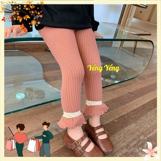 Qbe45 - set 4 quần bé gái legging tăm đuôi cá phối ren