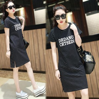 Đầm thun kẻ sọc 2 màu size M L XL XXL
