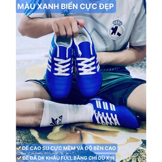 Giày đá bóng 3 sọc đế cao su đúc mềm đã khâu full đế