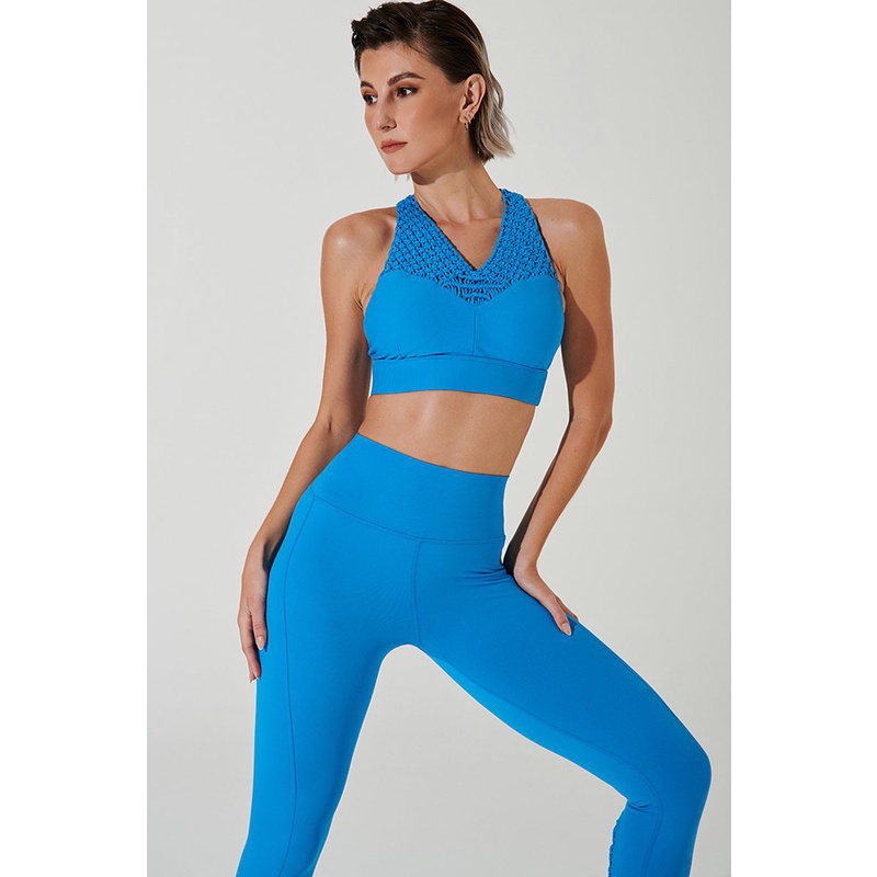 OLABEN Áo tập Yoga Gym đan tay J'aisama Hand-Knotted Bra Sapphire Blue