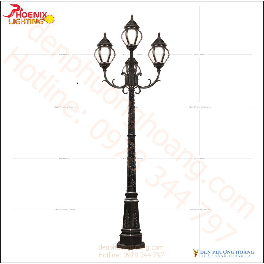 Đèn trụ sân vườn công viên trang trí lối đi mã PH13