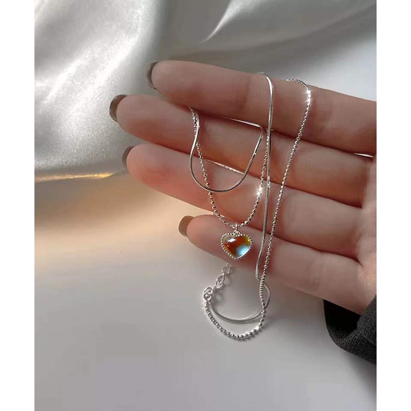 iF YOU Vòng cổ Mặt Đá Mặt Trăng Phong Cách Hàn Quốc Cho Nữ