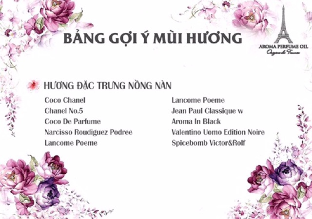 Tinh dầu nước hoa pháp 12ml Pháp, lưu hương 2 - 3 ngày, dạng lăn tiện lợi và tiết kiệm