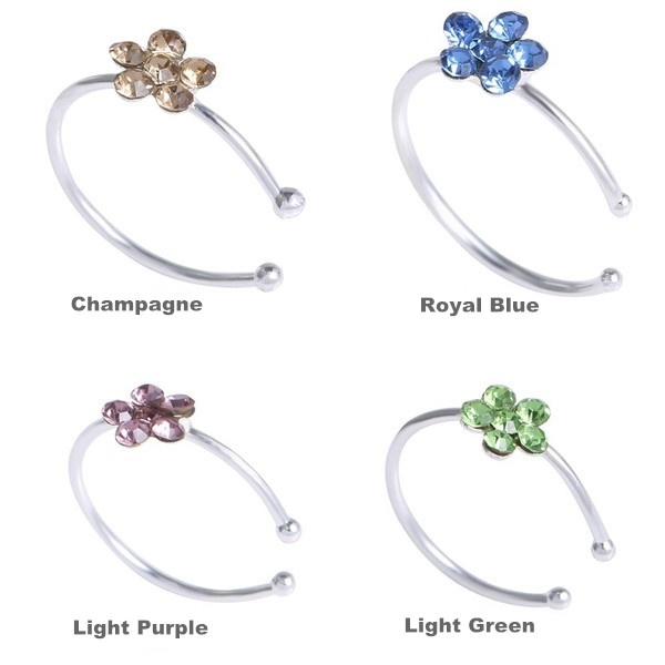 Khuyên Mũi Hình Hoa Đính Đá 5 Màu 12 Màu Lựa Chọn