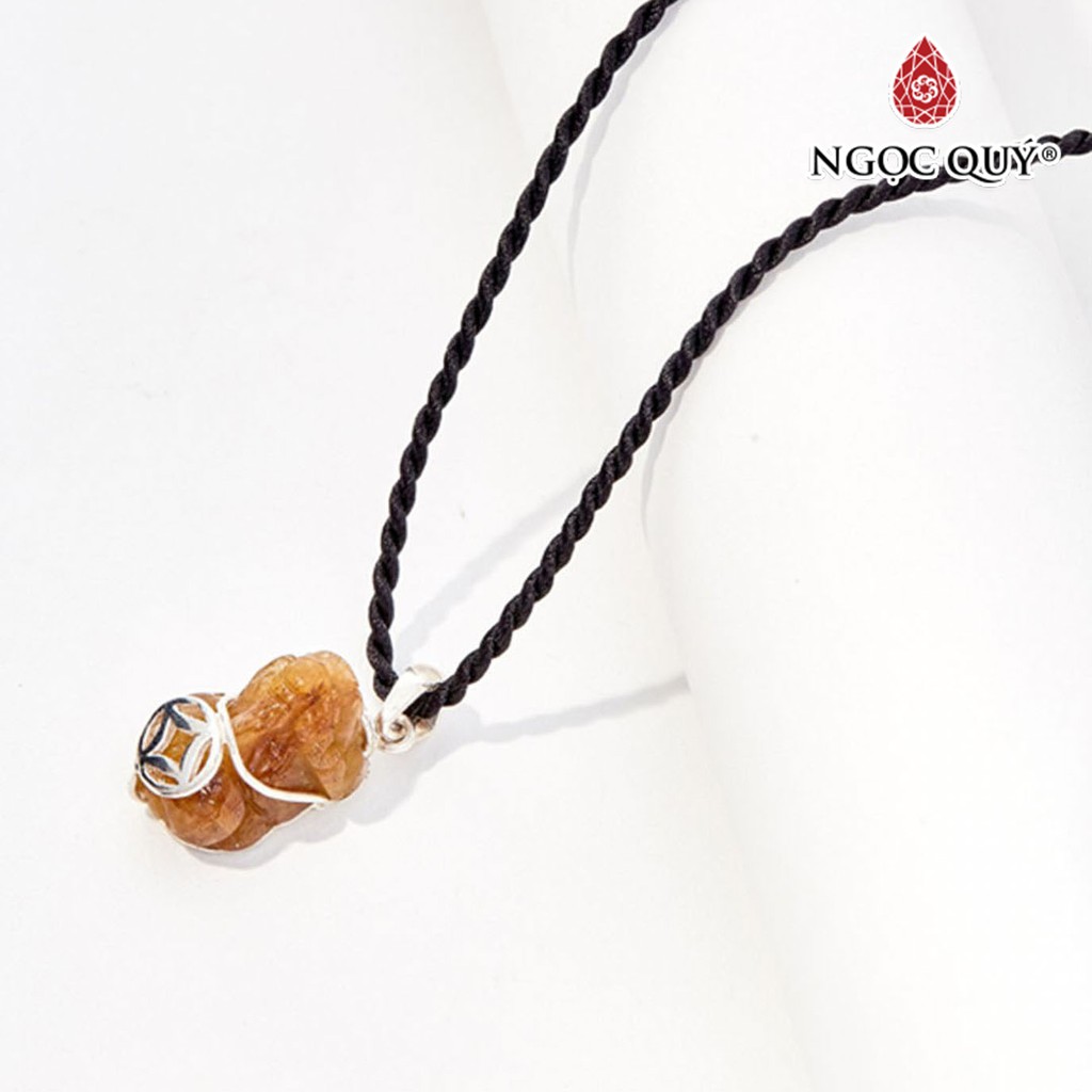 Mặt Dây Chuyền Tỳ Hưu TA Tóc Cam Bọc Bạc - Ngọc Quý