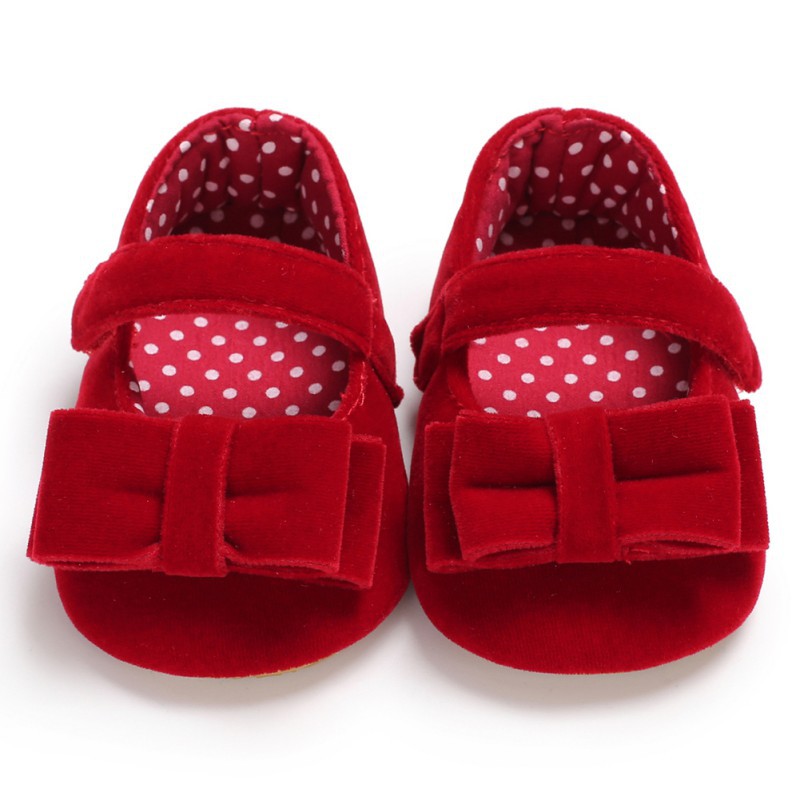 Giày nhung mềm mại kiểu công chúa cho bé gái sơ sinh