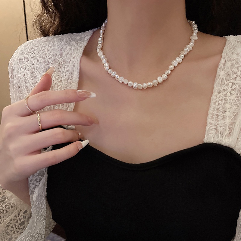 Dây Chuyền Hai Lớp Đính Ngọc Trai Thiết Kế Mới Cao Cấp Phong Cách Thời Trang Dành Cho Nữ
