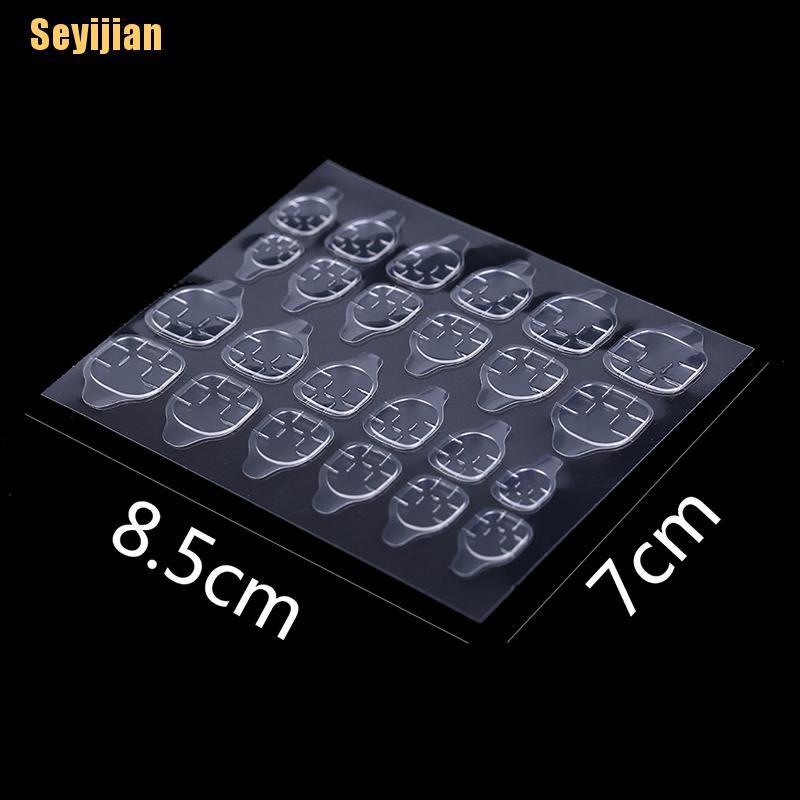 Set 5 Tờ / 24 Miếng Dán Móng Tay Giả Tự Dính Hai Mặt Tiện Dụng