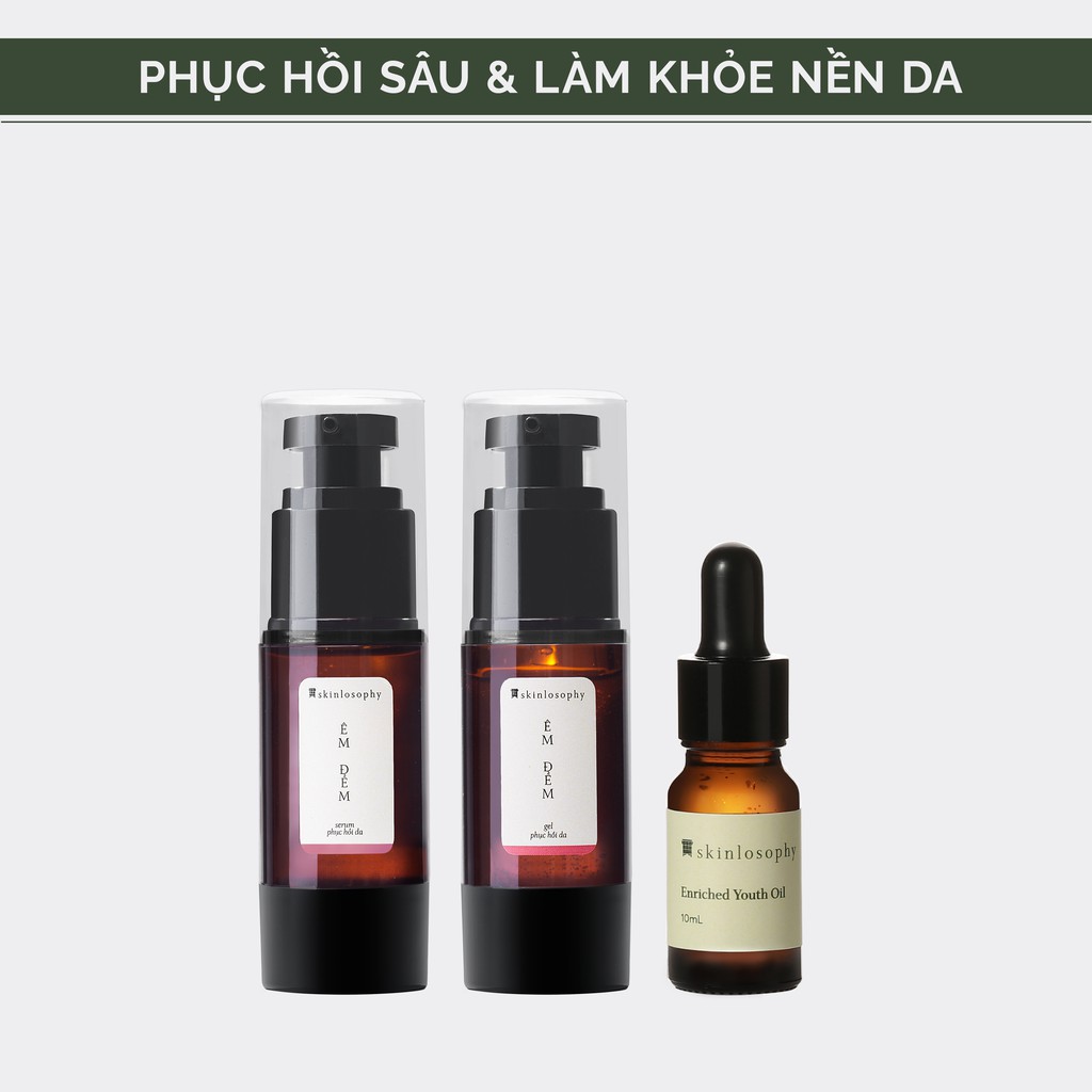 [COMBO PHỤC HỒI SÂU &amp; LÀM KHOẺ NỀN DA] ENRICHED YOUTH OIL + BỘ ĐÔI ÊM ĐỀM