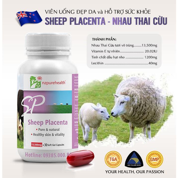 [Hỏa tốc] Đẹp Da Cùng Nhau Thai Cừu Sheep Placenta NZPureHealth 30v