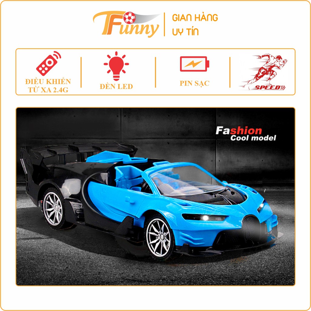 Ô Tô Điều Khiển Từ Xa Bugatti Mui Trần Cao Cấp, T Funny, Drift Tốt, Tốc Độ Cao, Pin Sạc Tiện Lợi