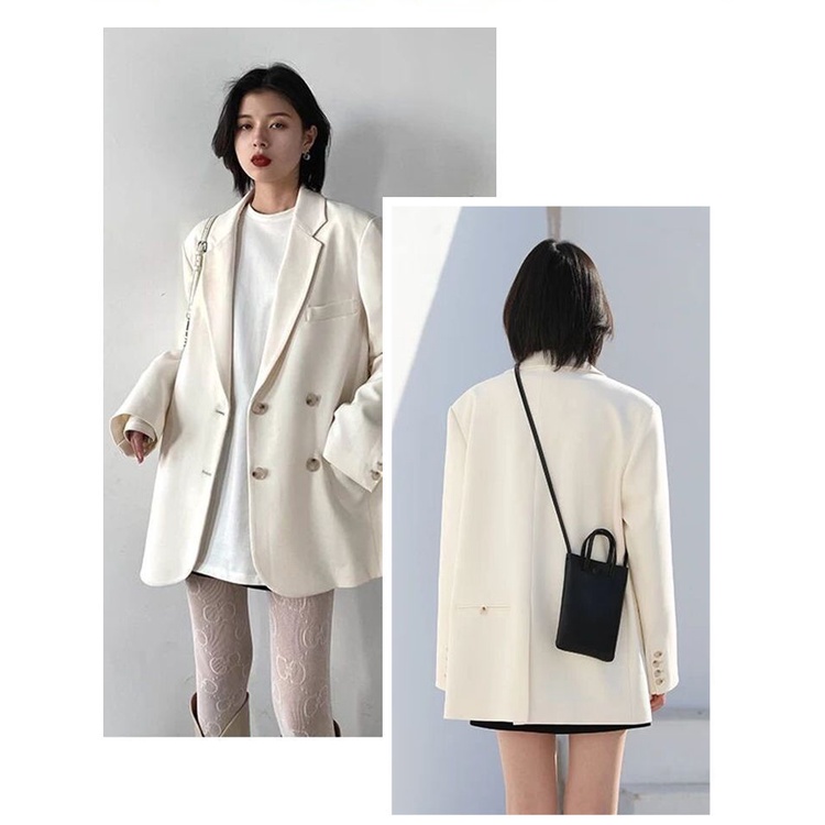 Áo Khoác Vest Tay Dài Dáng Rộng Phong Cách Phương Tây Thời Trang Xuân Thu Cho Nữ Plus Size