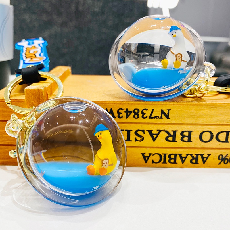 Móc Khóa Hình Chú Vịt Màu Xanh Dương Dễ Thương