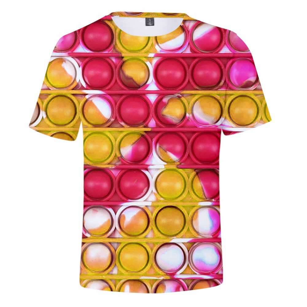 Áo Thun Tay Ngắn In Hình Chuột 3D Màu Sắc Cầu Vồng Thời Trang Trẻ Trung