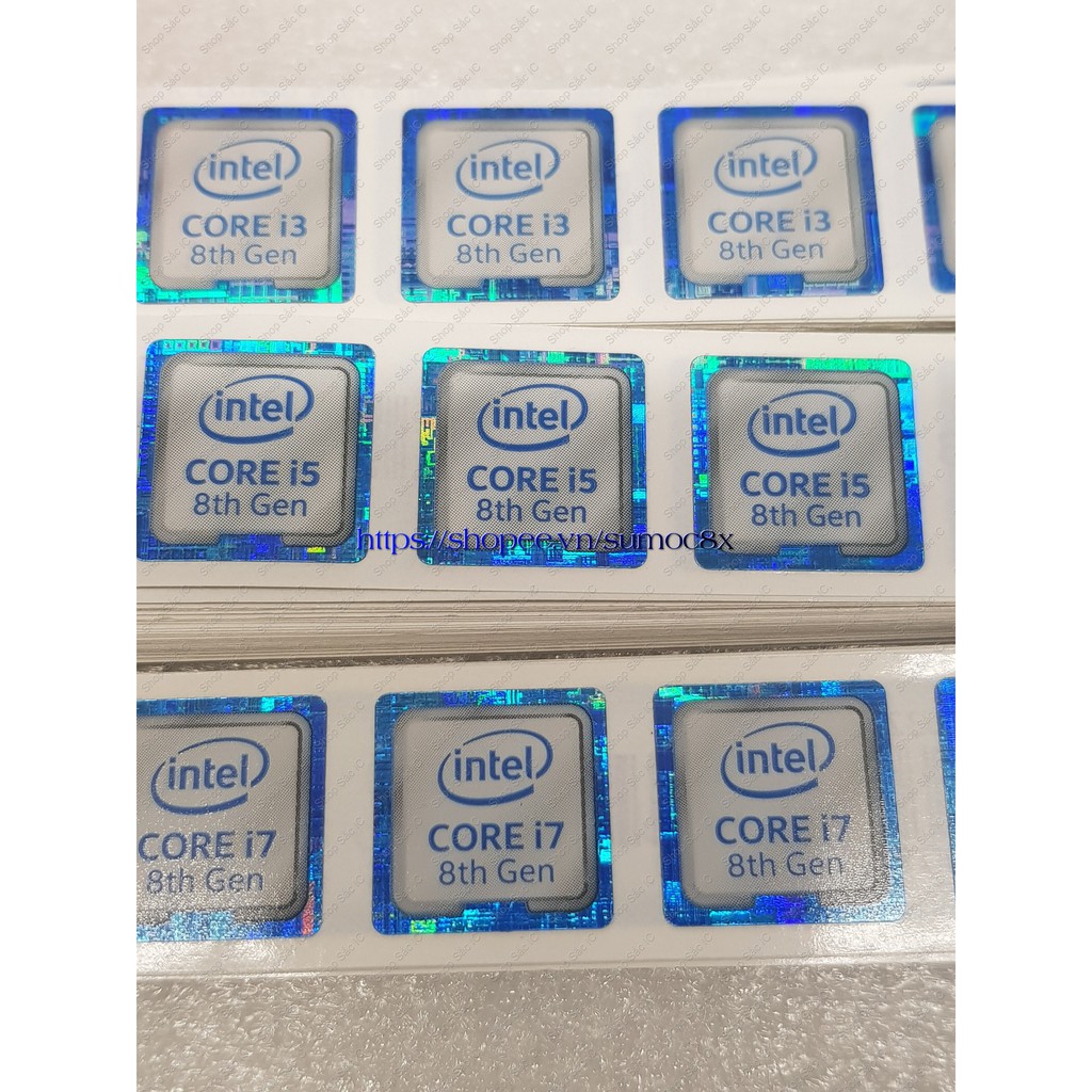Nhãn dãn logo I3 I5 I7 thế hệ thứ 8