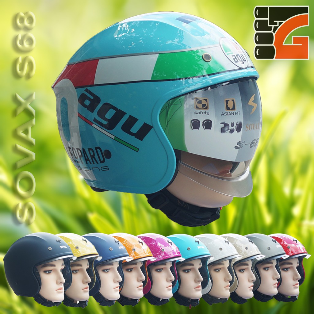 Mũ bảo hiểm 3/4 kính âm Sovax S68 - Nhiều màu để chọn - BH 12 tháng
