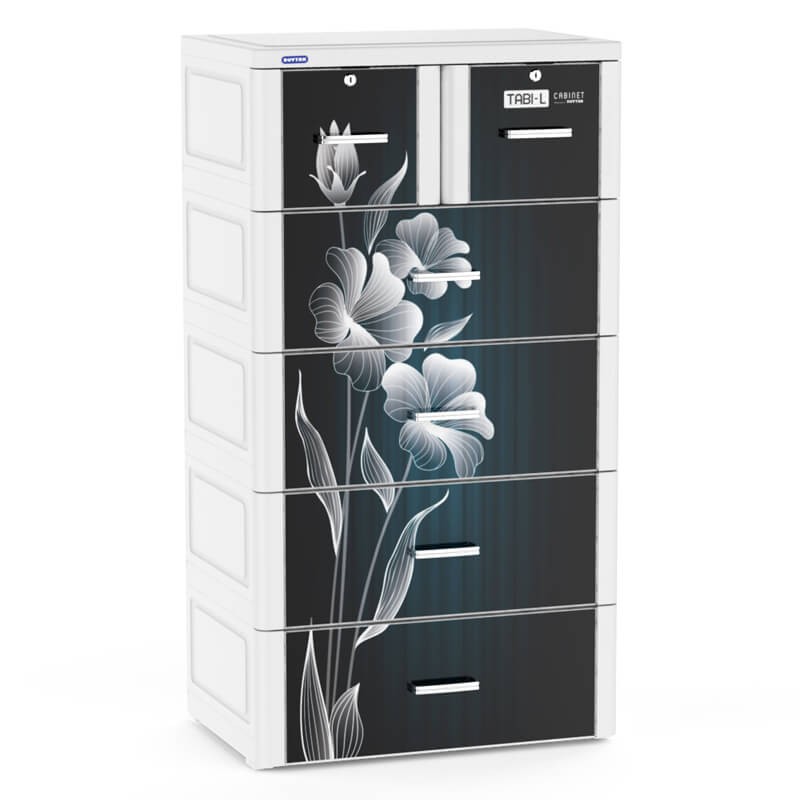 Tủ nhựa Tabi L Đen 5 tầng