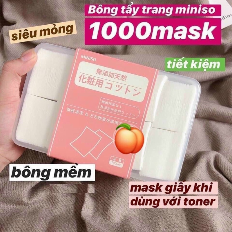 Bông tẩy trang Miniso 1000 miếng - B5P