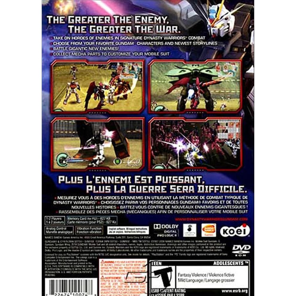 Đĩa Cd Dvd: Dynasty Warrior Gundam 2 Ps2