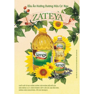 Dầu ăn hướng dương (Can 5 lít) - Zateya - Nhập khẩu từ Nga