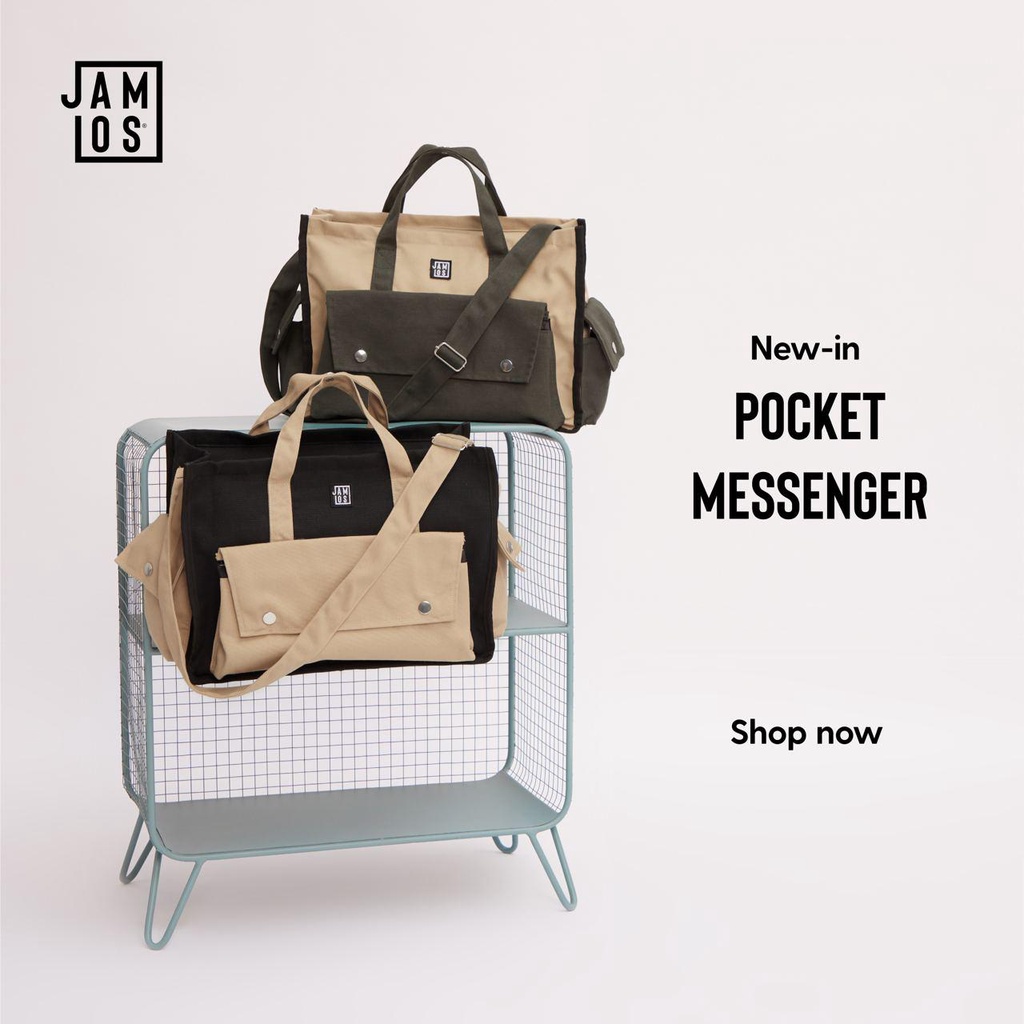 Jamlos Pocket Messenger - Túi chéo quai xách canvas 16inch thời trang tiện dụng đi học, đi làm, du lịch