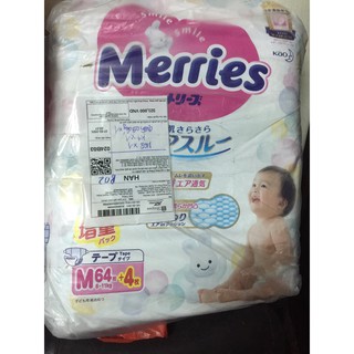 Tã Dán Merries Nội Địa Nhật size M 64 + 4
