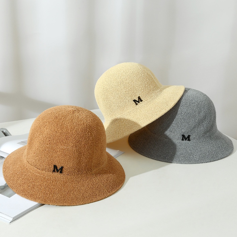 Mũ nón rộng vành cói đi biển chữ M cao cấp iLita - Nón thời trang vintage Gaucho