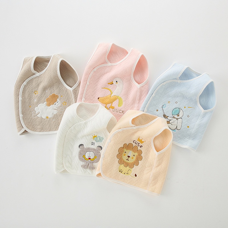 Áo gile cotton Cao cấp cho bé, thêu họa tiết hoạt hình xinh xắn, trần bông nhẹ [Shop Mẹ Bob 86]