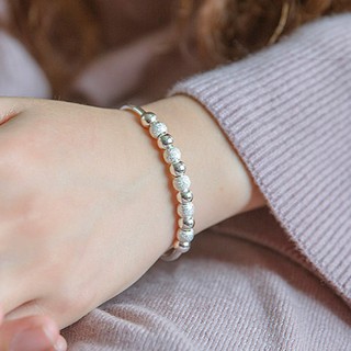 LẮC TAY BẠC cho nữ siêu yêu - Lắc tay chấm bi dáng kiềng LT010