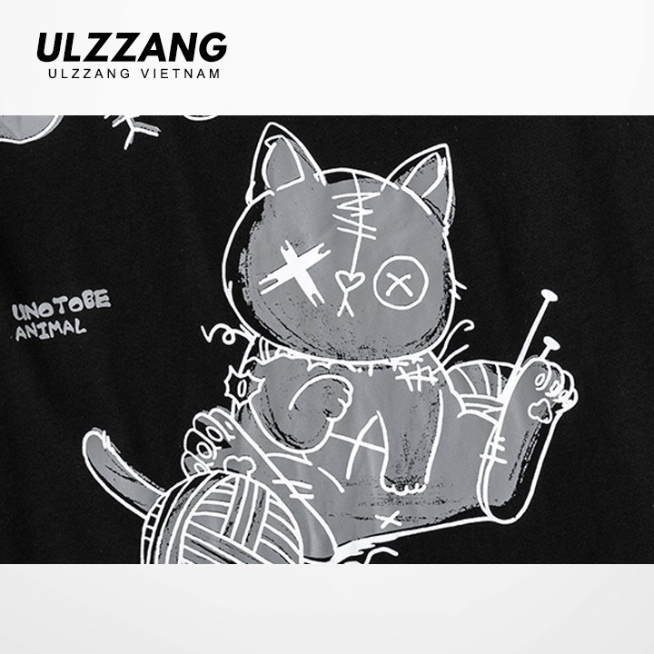 Áo thun tay lỡ ULZZANG cotton dáng unisex form rộng in hình sad cat | BigBuy360 - bigbuy360.vn
