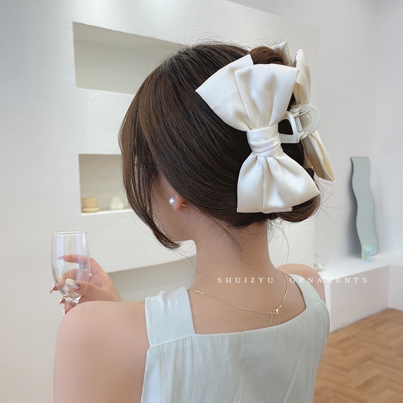 Kẹp Tóc Nơ Màu Sắc Đơn Giản Phong Cách Hàn Quốc