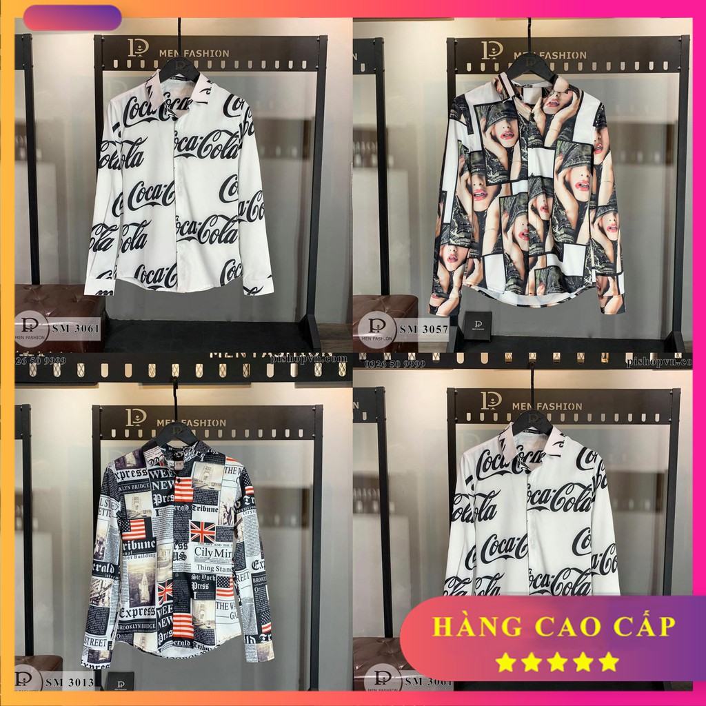 Áo sơ mi nam dài tay họa tiết chất lụa đẹp cao cấp htstore