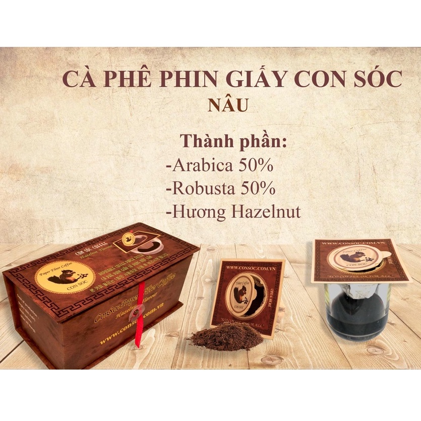 Cà Phê Con Sóc Phin Lọc Nâu 10G x 10 Gói