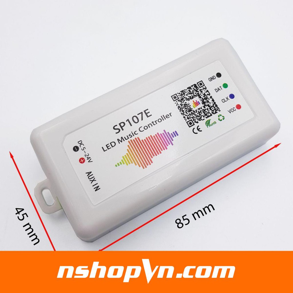 Bộ điều khiển LED WS2812 nháy theo nhạc SP107E 5-24V app bluetooth