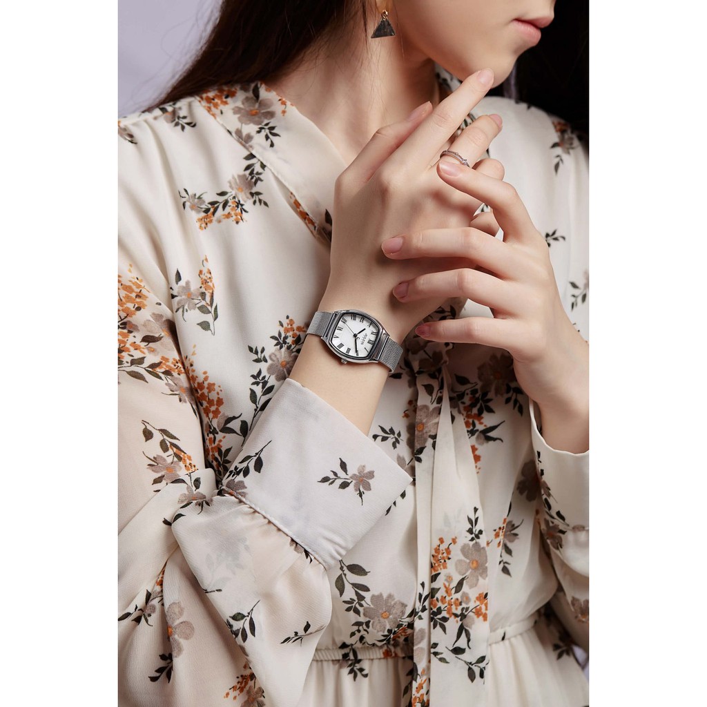 Combo đồng hồ nữ Ja-1242 Julius Hàn Quốc dây thép tặng kèm dây da nâu