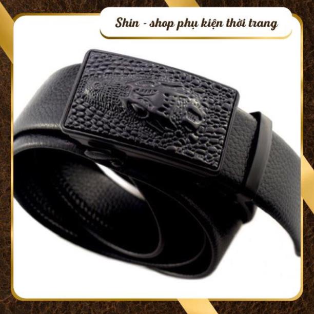 Thắt lưng nam da pu khóa tự động mặt cá sấu nam tính - Dây nịt nam giá tốt nhất tại Hà Nội.